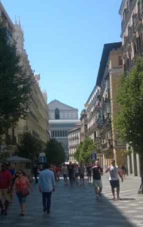 Looking west down la calle del Arenal towards the Teatro Real